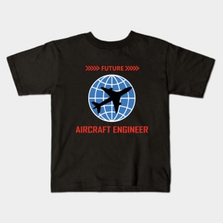 future aircraft engineer, school, kids, future, text, logo Kids T-Shirt